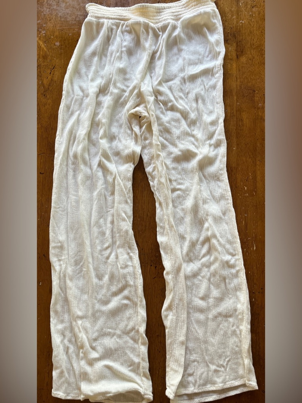 Lightweight Cream Gauze Swim Cover Pants